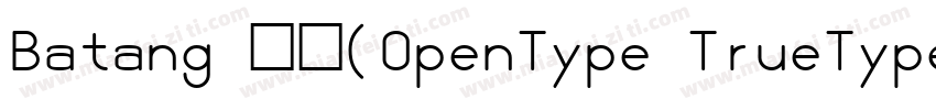 Batang 常规(OpenType TrueType) (Versi字体转换